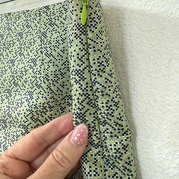 ELIE TAHARI Textured Pencil Skirt Green Geometric Lined Women M Classic Workwear - Picture 4 of 6